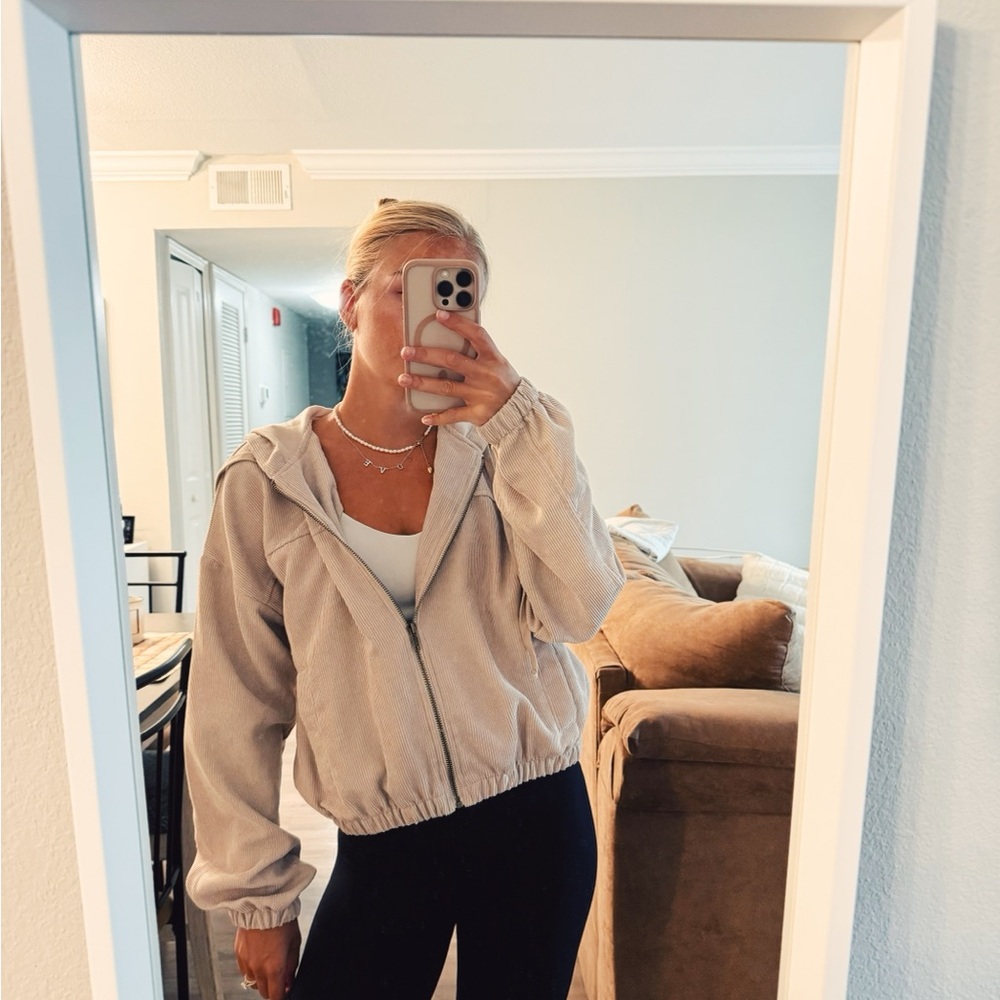 Women's Light Beige Corduroy Jacket